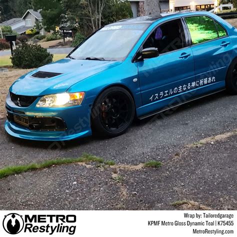 Gloss Dynamic Teal Vinyl Wrap Kpmf Metro Restyling