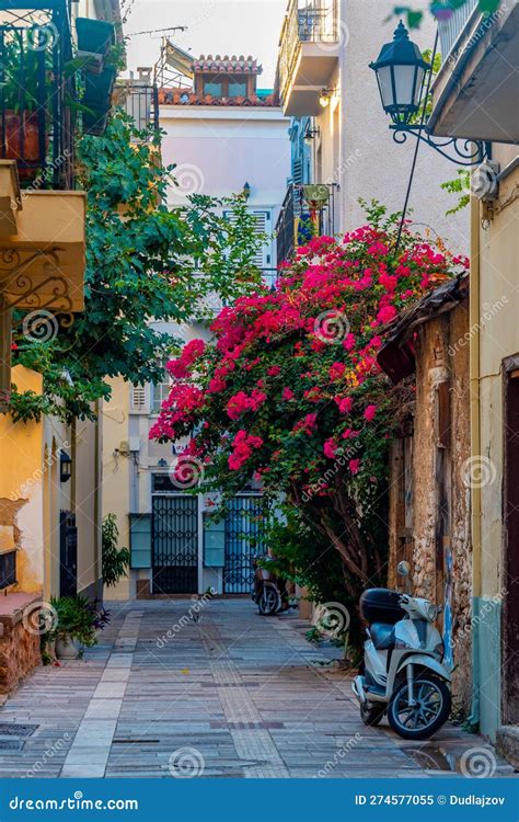 Narrow Street In Greek Town Nafplio Stock Image Image Of Nafplion