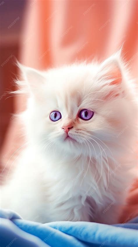 Premium Photo | A white persian cat with blue eyes