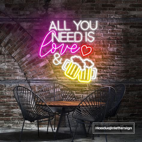 All You Need Is Love And Beer Custom Bar Beer Mug Led Neon Sign Night Light Home Wall Decor Bar