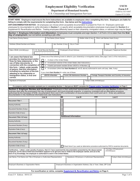 Uscis Form I 9 ≡ Fill Out Printable Pdf Forms Online 52 Off