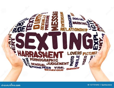 Sexting Word Cloud Hand Sphere Concept Stock Illustration