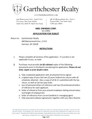 Fillable Online 4601 OWNERS CORP APPLICATION FOR PURCHASE Fax Email