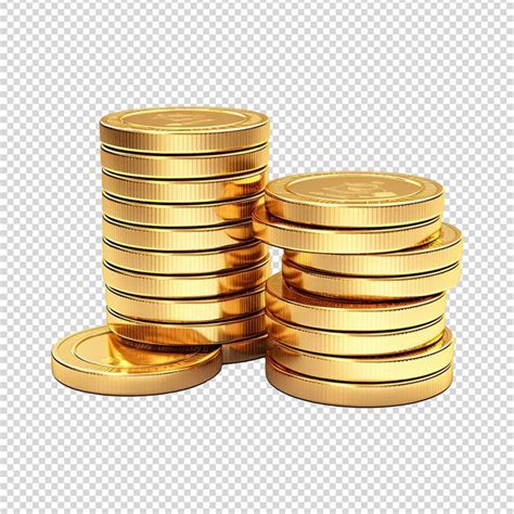 Premium Psd Gold Coin Stack Isolated On Transparent Background