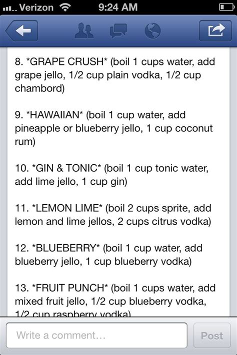 Shooters Gin And Tonic Grape Crush Coconut Rum