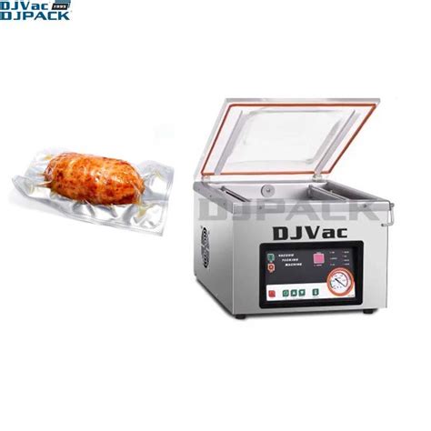 Food Plastic Bags Semi Automatic Table Top Vacuum Packaging Machine For