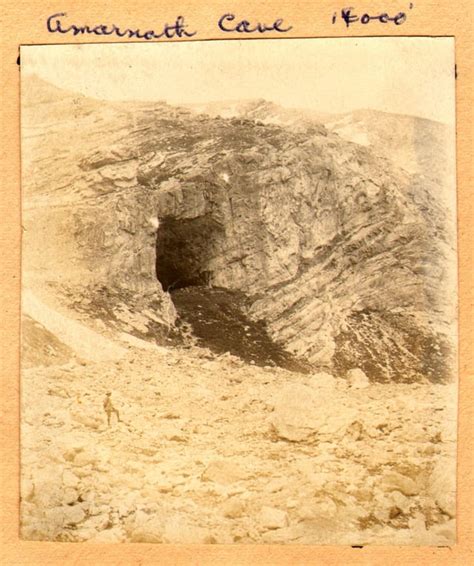 The Amarnath cave entrance photographed in 1911 : india