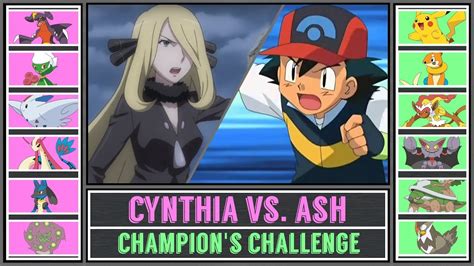 Ash Vs Cynthia Pokémon Sun Moon Sinnoh Champions Challenge Youtube