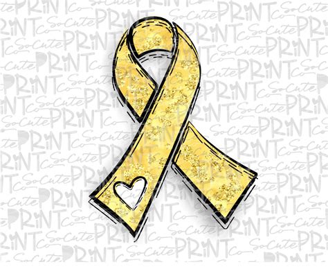 Awareness Yellow Ribbon Clipart Cancer Awareness Png File Etsy