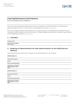 Fillable Online Ordering Withdrawal Of Administrators For The Oekb