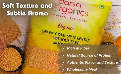 Amazon Darsa Organics Split Green Gram 4 Lb Moong Dal Organic