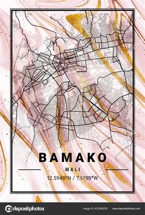 Bamako Mali Tuberose Marble Map Beautiful Prints World S Most Famous