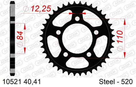 Afam Pitch Steel Rear Sprocket Teeth Bike Torque Racing