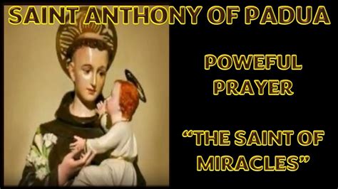 St Anthony Of Padua Powerful MIRACULOUS Saint Prayer Prayer