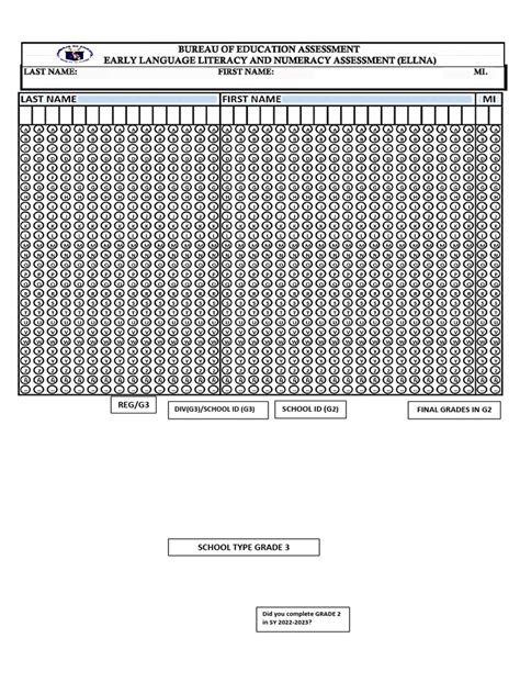 Ellna Answer Sheet Final Pdf