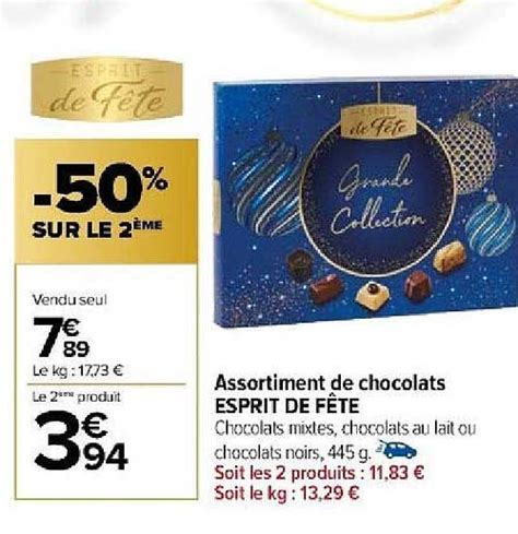 Promo Assortiment De Chocolats Esprit De F Te Chez Carrefour