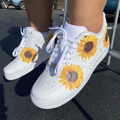 Custom Nike Air Force Sunflower Nike Shoes Air Force Nike Air