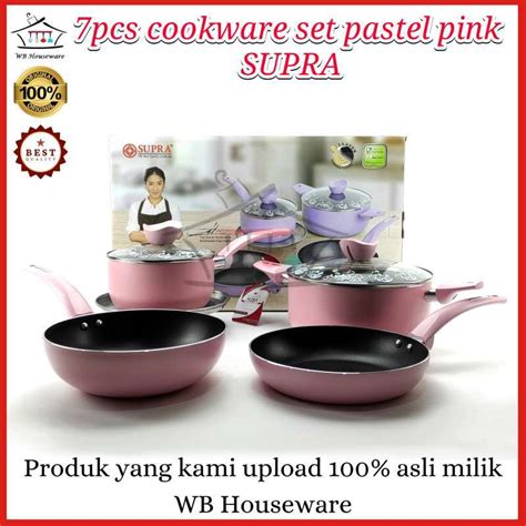 Promo Panci Set Wajan Anti Lengket Teflon Pcs Cookware Set Pastel