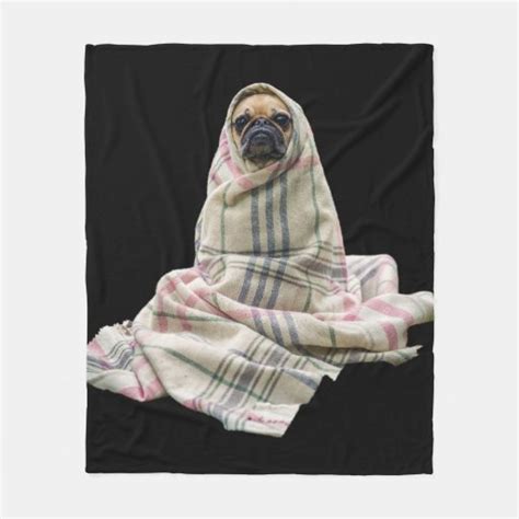 Cuddly Pug in a Blanket | Zazzle