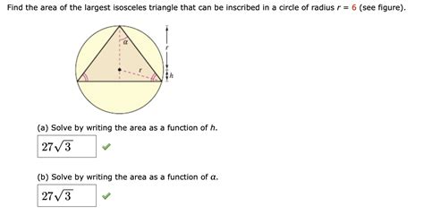 Answered Find The Area Of The Largest Isosceles Bartleby