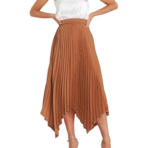 Gzwyht Skirts For Women Midi Skirt Sun Pleated High Waisted Womens