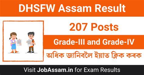 Dhsfw Assam Result 2023 Check Grade Iv Final Merit List