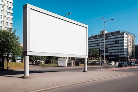 Premium Ai Image A Large White Billboard On A City Street