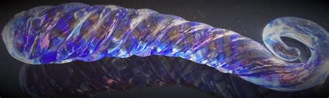 Dichro Glass Dildo Teal And Magenta On Cobalt Curvy Girthy Etsy