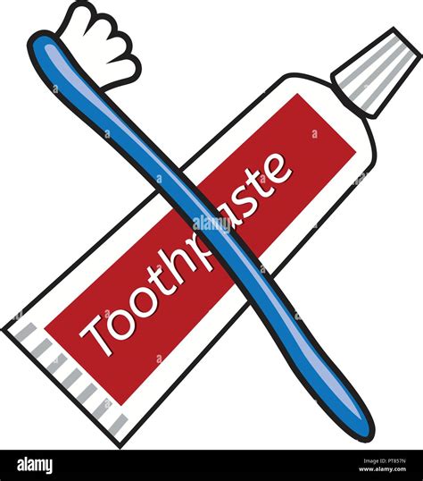 Vector Toothbrush And Toothpaste Tube Drawing Isolated On White