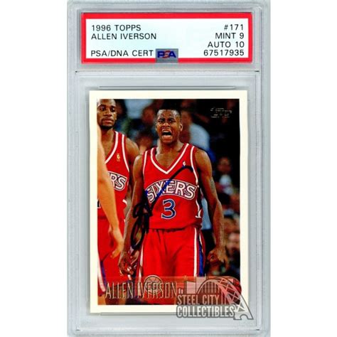 Allen Iverson Topps Autograph Rookie Card Psa Psa Dna