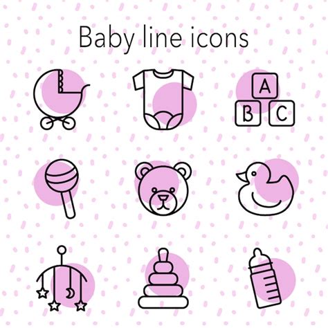 Colección De Iconos De Bebé Vector Gratis