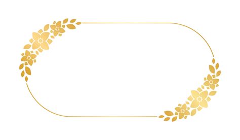 Gold Oval Floral Frame Template Luxury Golden Frame Border For Invite