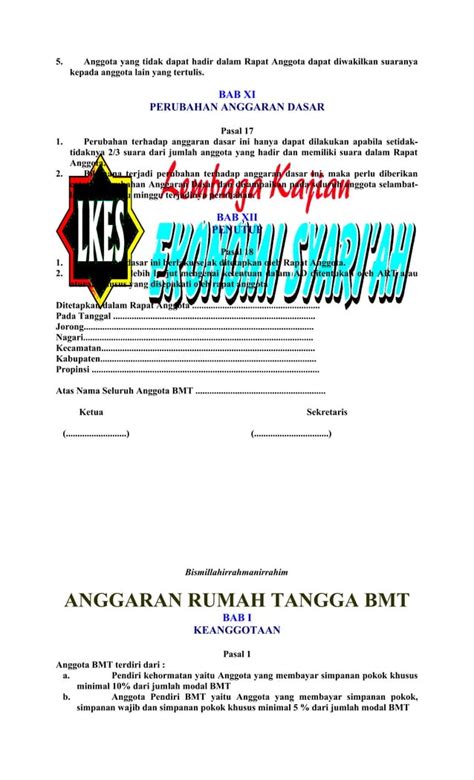 Angaran Dasar Bmt Ari Khazuya Pdf