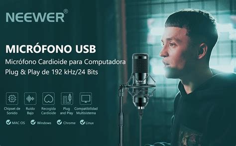 Neewer NW 8000 Micrófono USB micrófono de Condensador supercardioide