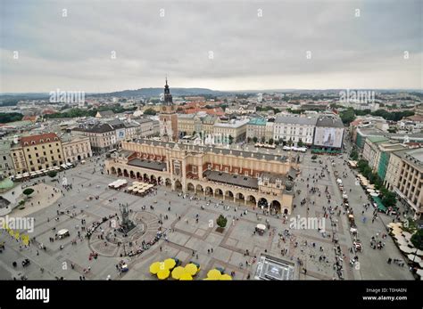 Krakow Main Market Square Aerial View Poland Stock Photo Alamy