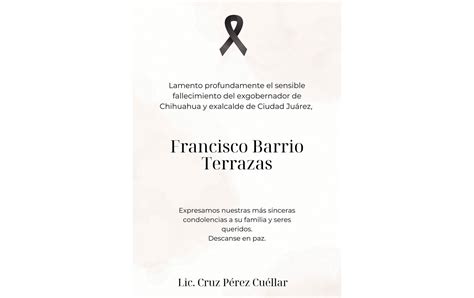 Alcalde reconoce trayectoria de Francisco Barrio tras su fallecimiento