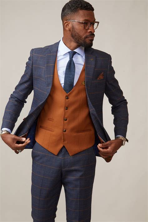 Jenson Marine Navy Check Suit With Kelvin Tan Waistcoat Artofit