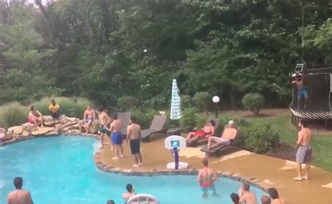 The Louisville Baseball Team Pulled Off The Most Insane Pool Basketball Trick Shot - BroBible