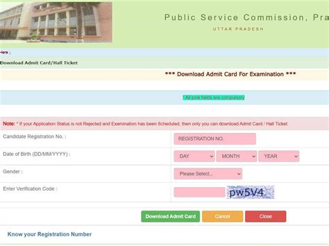 Uppsc Pcs Admit Card Up Pcs Main Admit Card Out At Uppsc Up Nic