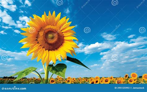 Bright Yellow Sunflower In A Vibrant Meadow Nature Organic Beauty Generated By Ai Stock Image