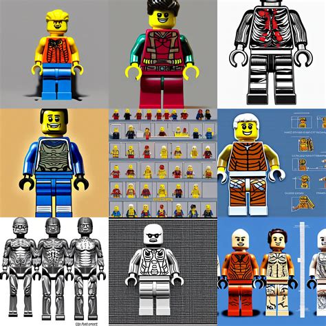 Detailed Anatomical Diagram Of A Lego Minifigure Stable Diffusion