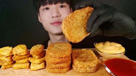 Asmr 치킨너겟 해쉬브라운 먹방 Hash Brown Chicken Nugget Cheese Sauce Real Sound