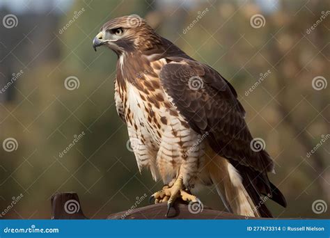 A Red Tailed Hawk Ready To Takeoff Generate By AI Royalty Free Stock