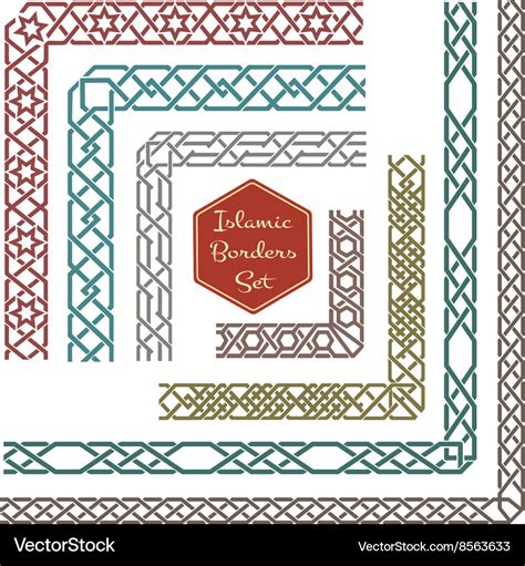 Islamic Ornamental Borders With Corners Royalty Free Vector