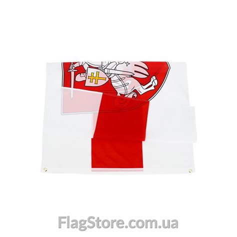 Купить флаг БЧБ с гербом «Погоня» (прапор) в Киеве FlagStore.com.ua