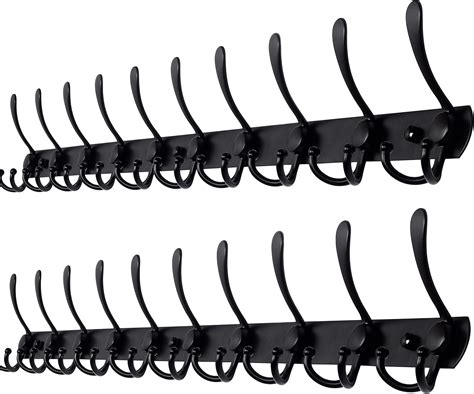 Dseap Wall Mounted Coat Rack 10 Tri Hooks Heavy Duty Stainless Steel