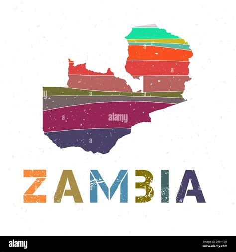 Dise O De Mapa De Zambia Forma Del Pa S Con Hermosas Ondas Geom Tricas