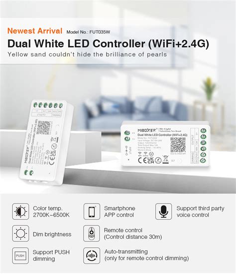 2 In 1 LEDStrip Zone Controller FUT035W Single Color En Dual White