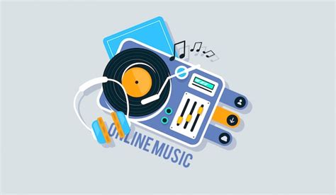 Reproductor para disco de vinilo ilustración de vector plano de música