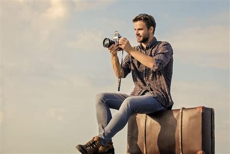 Premium Photo Photojournalist Concept Travel With Luggage Travel